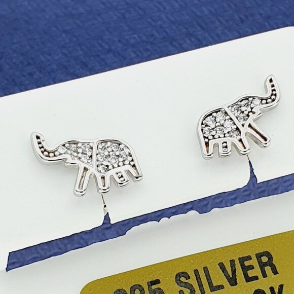 925 Sterling Silver CZ Stud Earrings for Women/Girl, US925P1224 - Picture 3 of 4